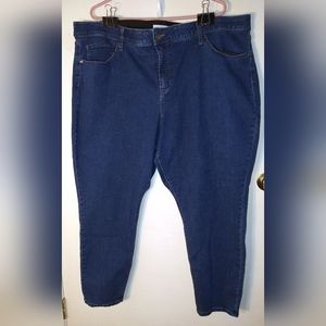 AVA & VIV WOMEN'S PLUS SIZE 26W BLUE JEANS MEDIUM WASH STRETCH STRAIGHT LEG.